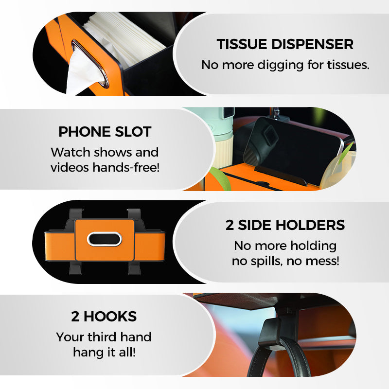 Multifunctional and waterproof car backseat organizer