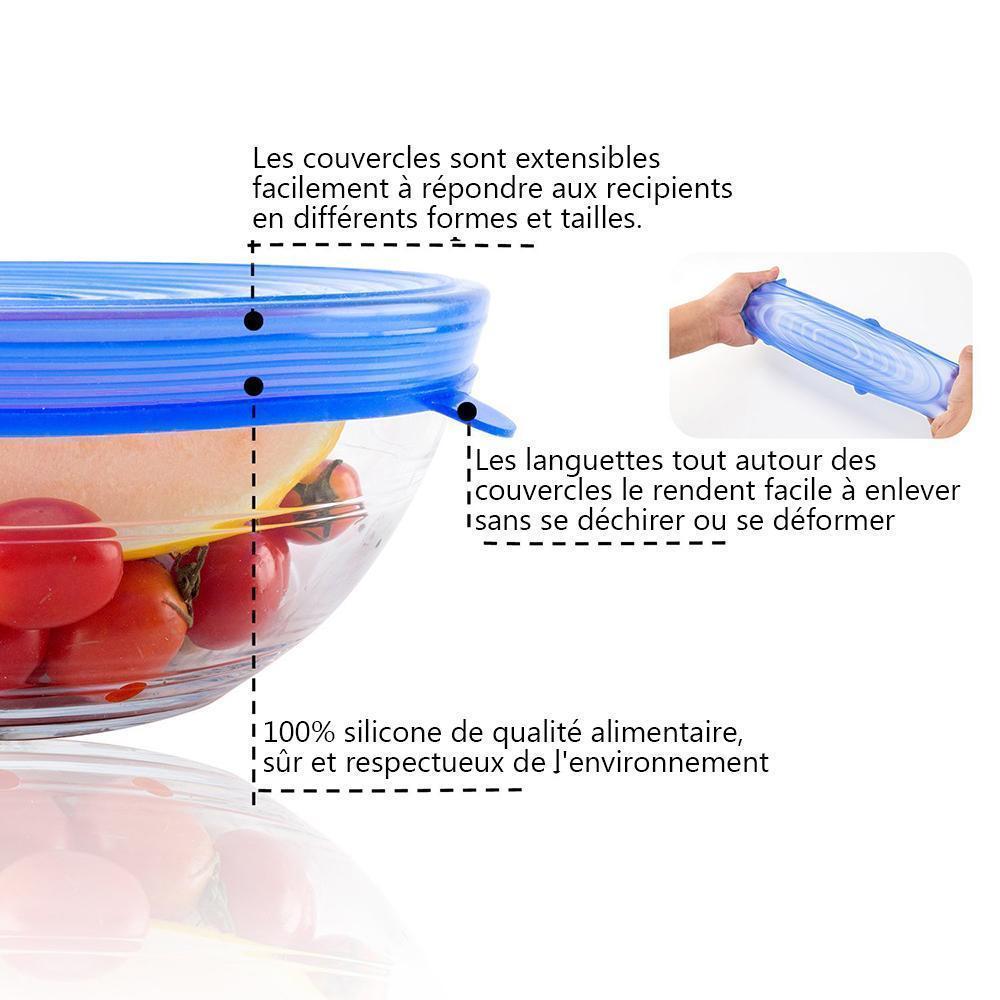 6-piece silicone bowl lid