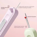 2 in 1 Needle Threader Tool with Cutter for Easy Sewing