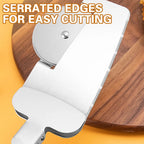Stainless Steel Pizza Cutter with Grip and Food Lifter