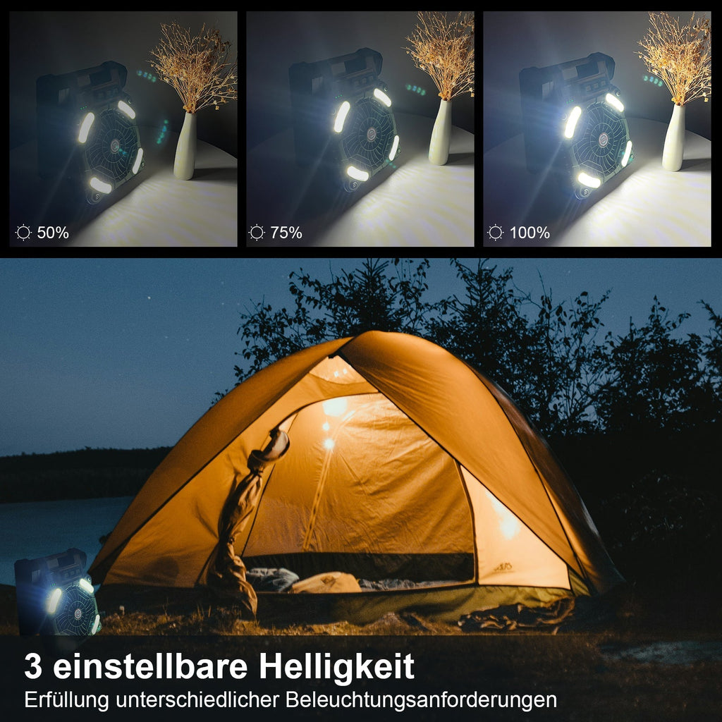 Portable Solar Camping Fan LED Light