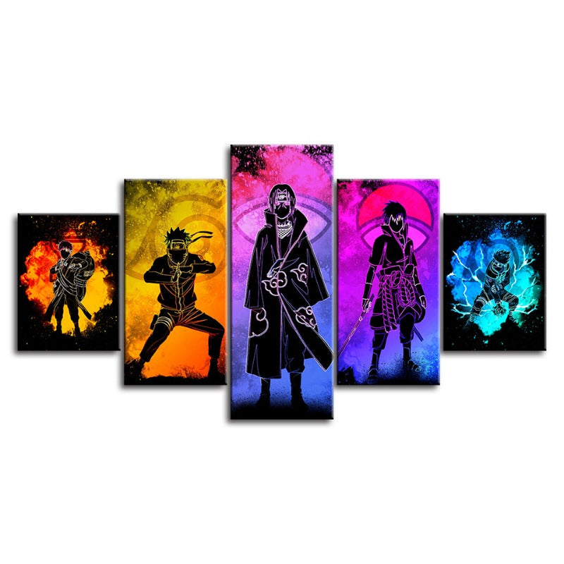5 piece Naruto Anime - canvas wall art painting