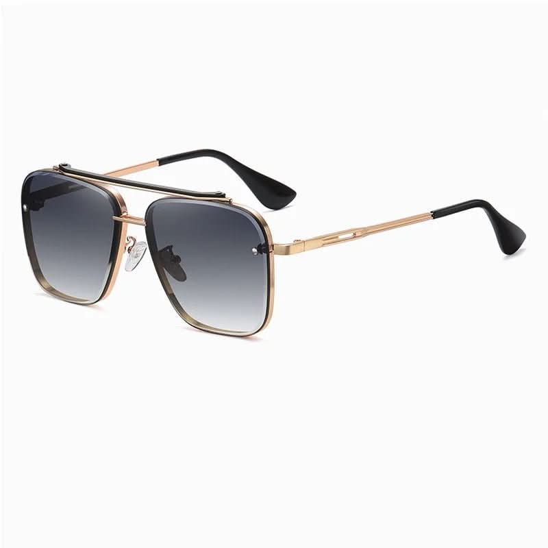 Fashionable sunglasses with gradient lenses and metal frame