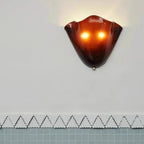 Retro Wall Lamp of Colored Glass in Skirt-Shaped Shell Pattern