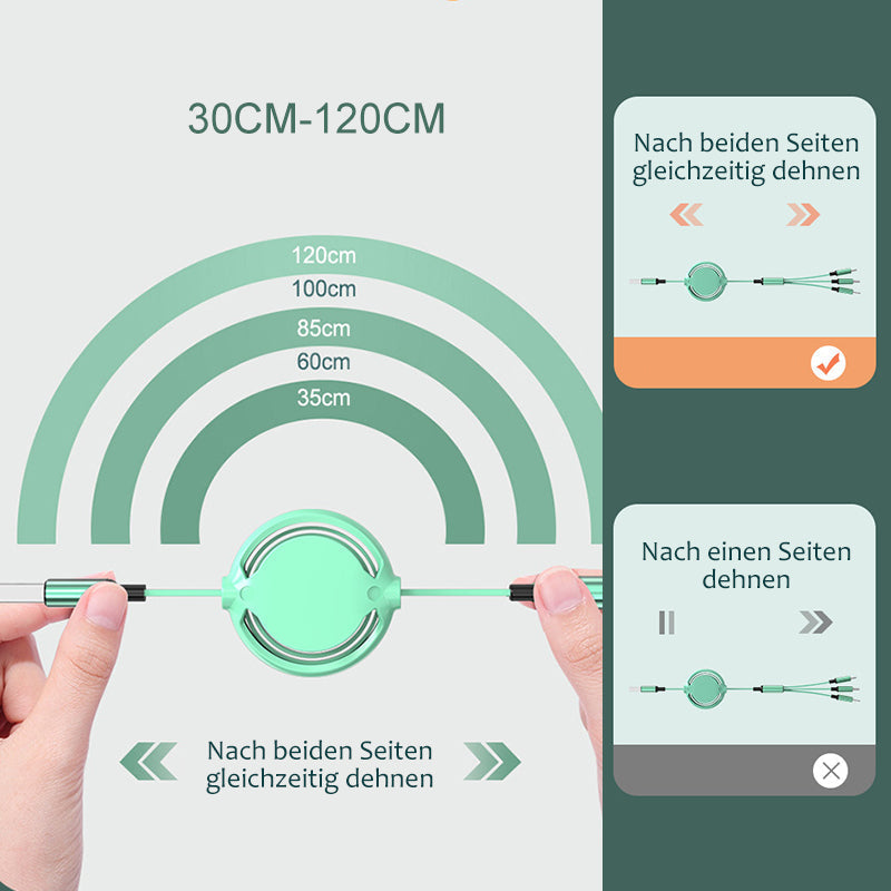 3 in 1 mobile charging cable