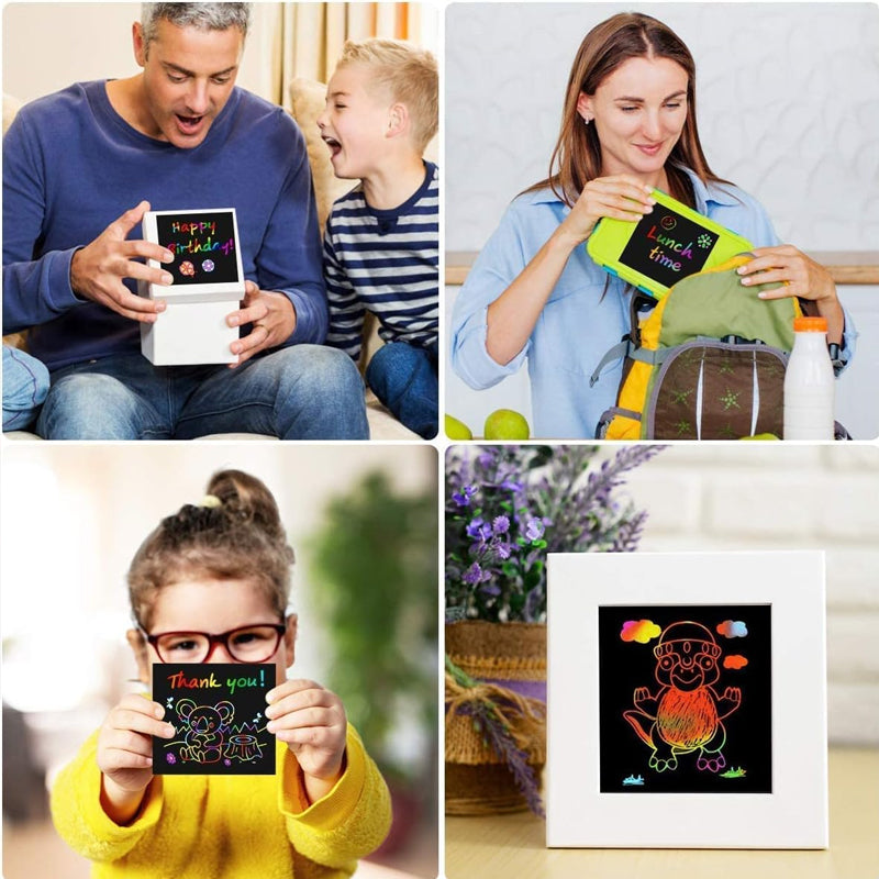 【100 sheets/1 set】DIY Rainbow Magic Scratch Paper Art Set