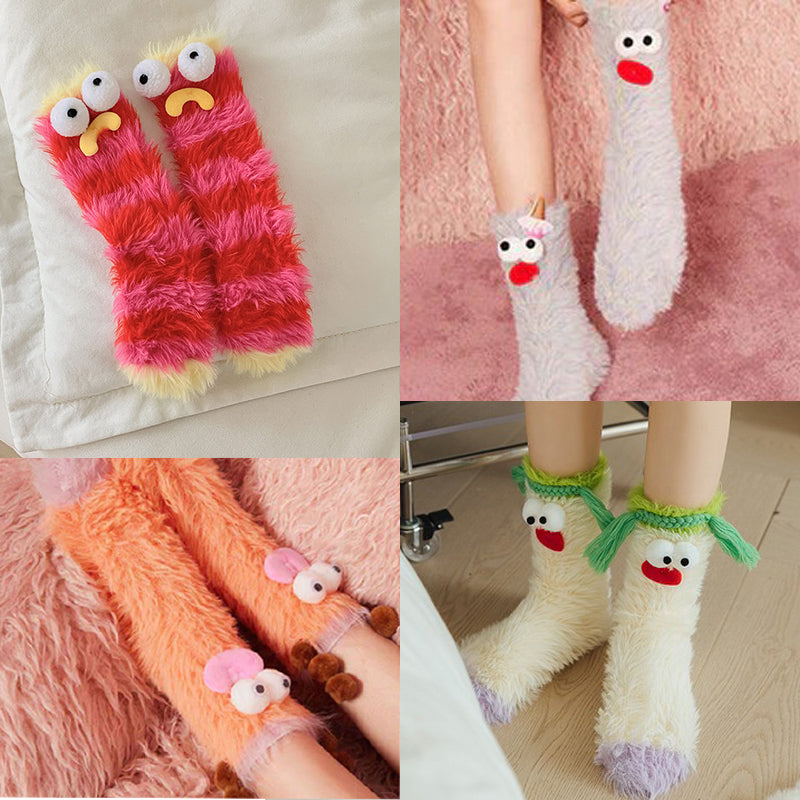 Coral velour three-dimensional original socks