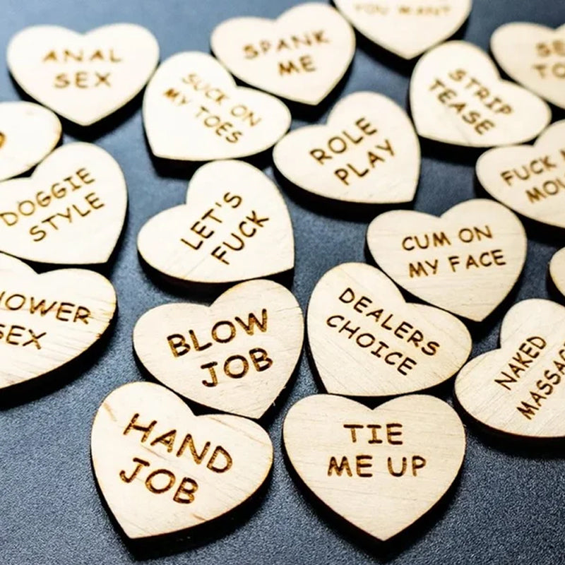 Wooden Cards Heart Round