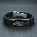 Silicone bracelet with stainless steel plate