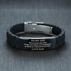 Silicone bracelet with stainless steel plate