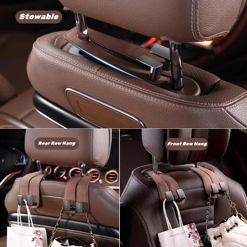 Car seat back double hook