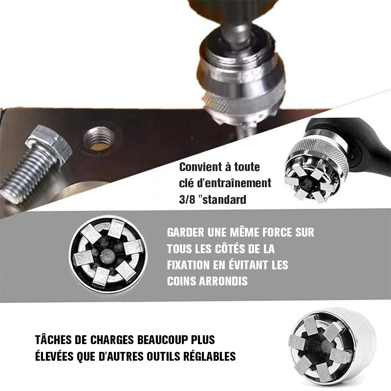 Universal adjustable magic nut socket key