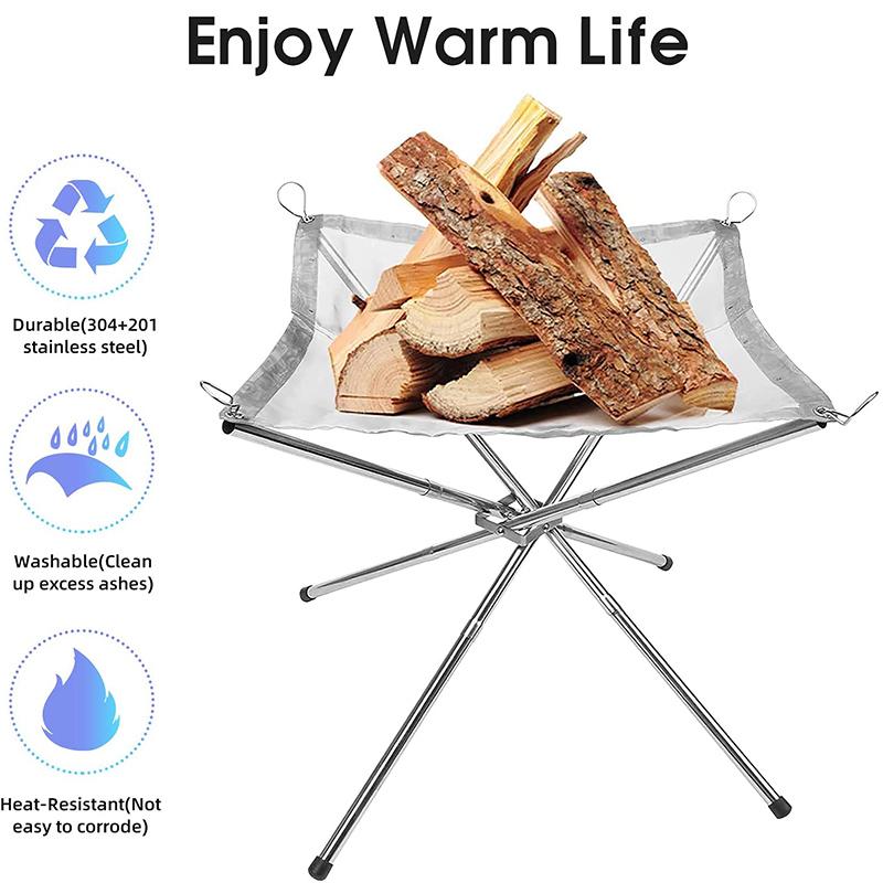 Outdoor foldable fire pit rack