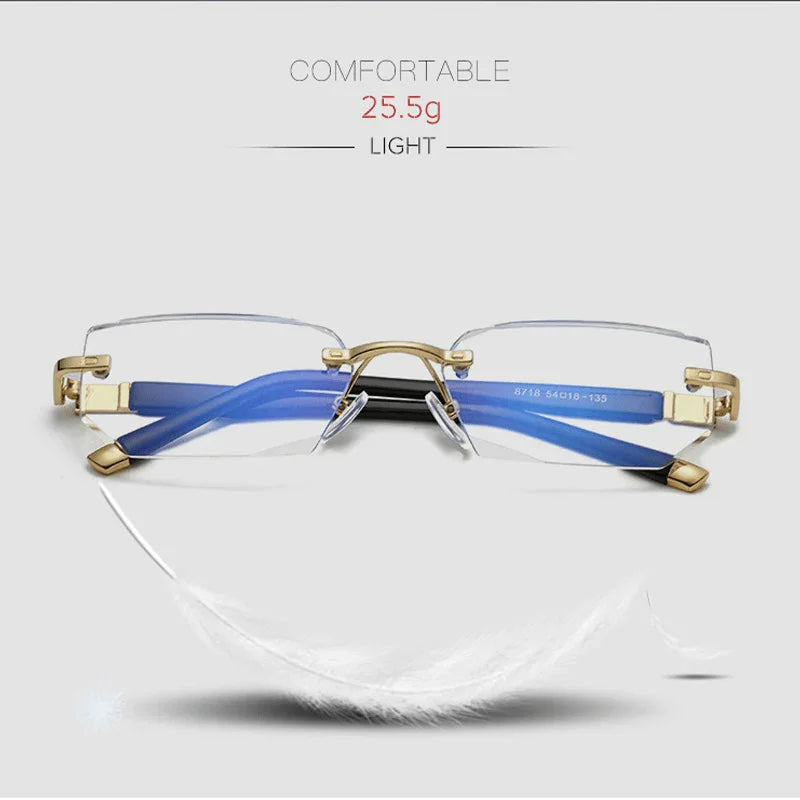 Progressive reading glasses with high hardness and anti-blue light filter for distance and near viewing