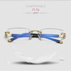Progressive reading glasses with high hardness and anti-blue light filter for distance and near viewing