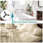 Bed Sheet Tighter, 8-Pack Adjustable Triangular Elastic Band Straps