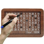 Wood savings box with engraved figures