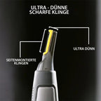 Micro-Precision Trimmer with Titanium-Coated Stainless Steel Blade for Face and Body
