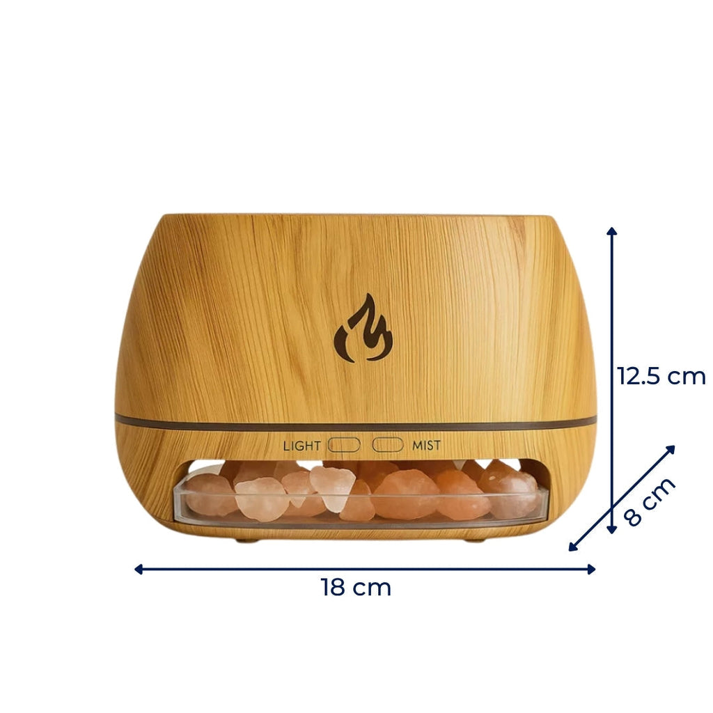 Relieves Dry Air and Aids Sleep – Himalayan Salt Crystal, Quiet Mist and Calming Home Air Wellness