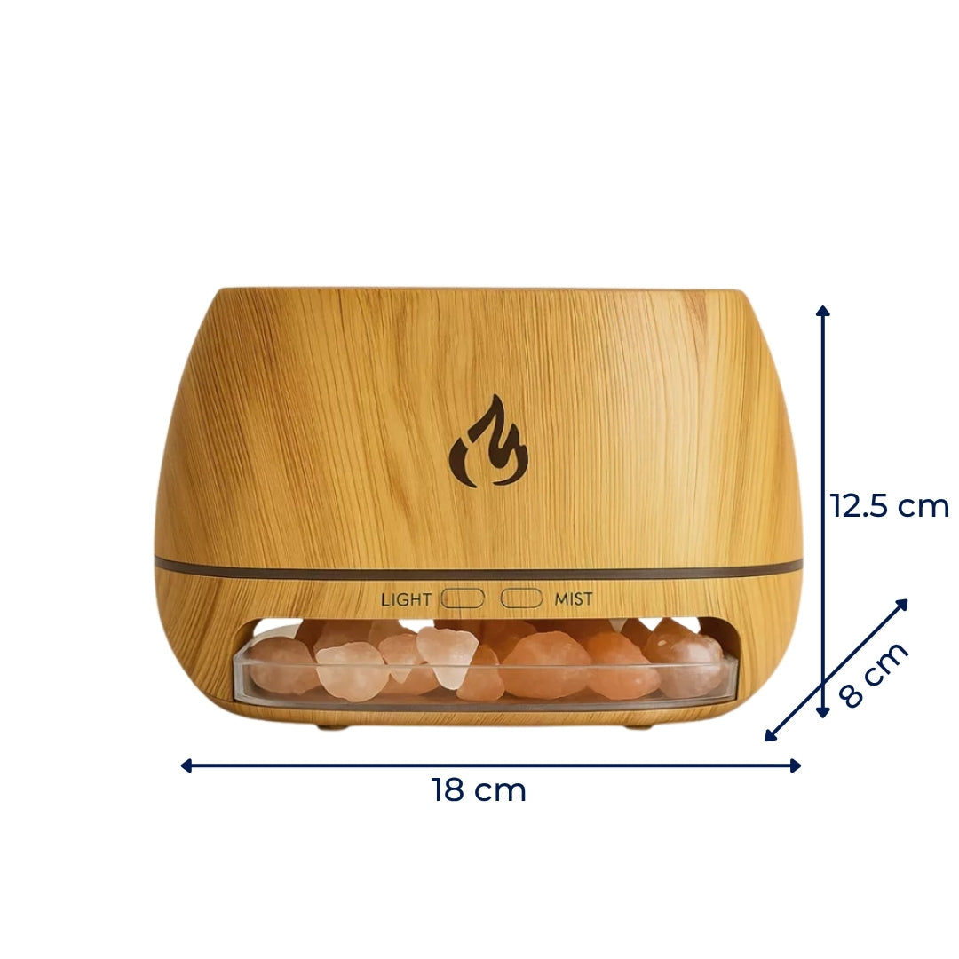 Relieves Dry Air and Aids Sleep – Himalayan Salt Crystal, Quiet Mist and Calming Home Air Wellness