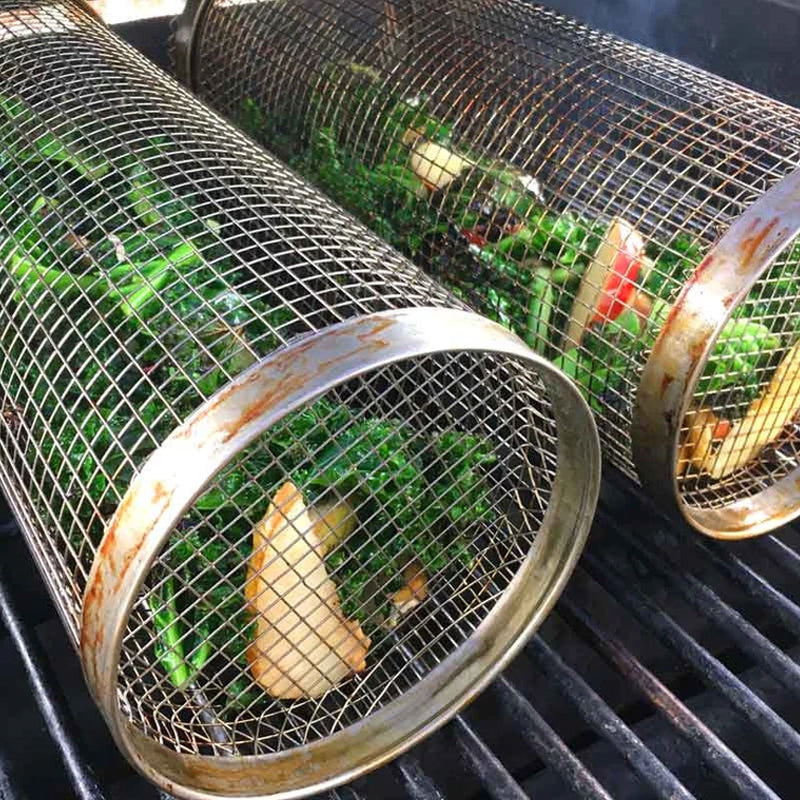Stainless Steel Rolling Grill Basket