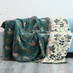 Reversible Scandinavian Bird Blanket - NordicNest