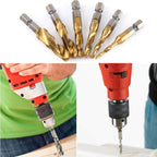 Set of 6 metric tap drill bits