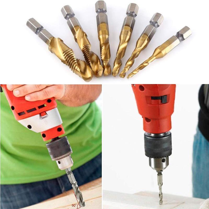 Set of 6 metric tap drill bits