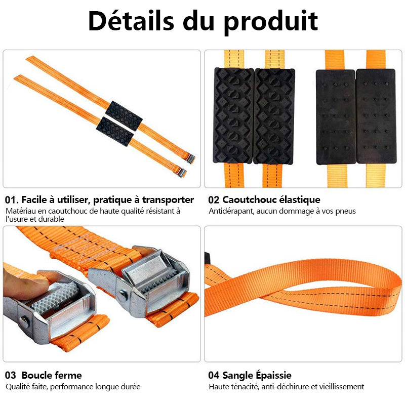 Emergency straps for tires (2 pieces)