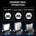 Magnetic USB charging cable with LED