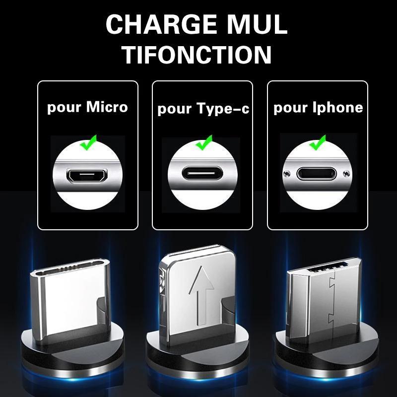 Magnetic USB charging cable with LED