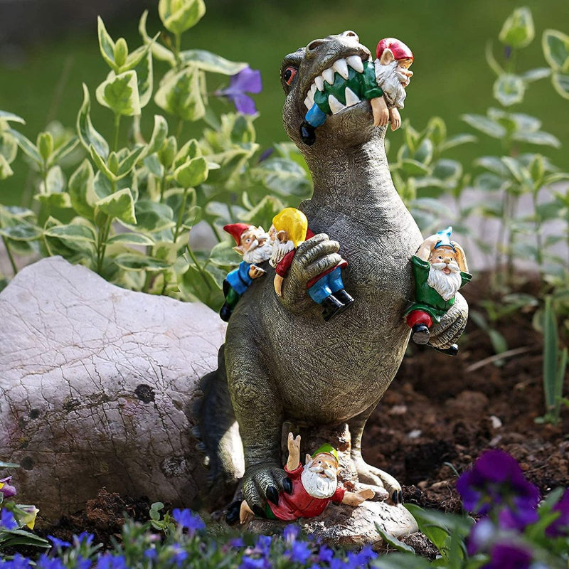 Dinosaur, the dwarf eats Ornament