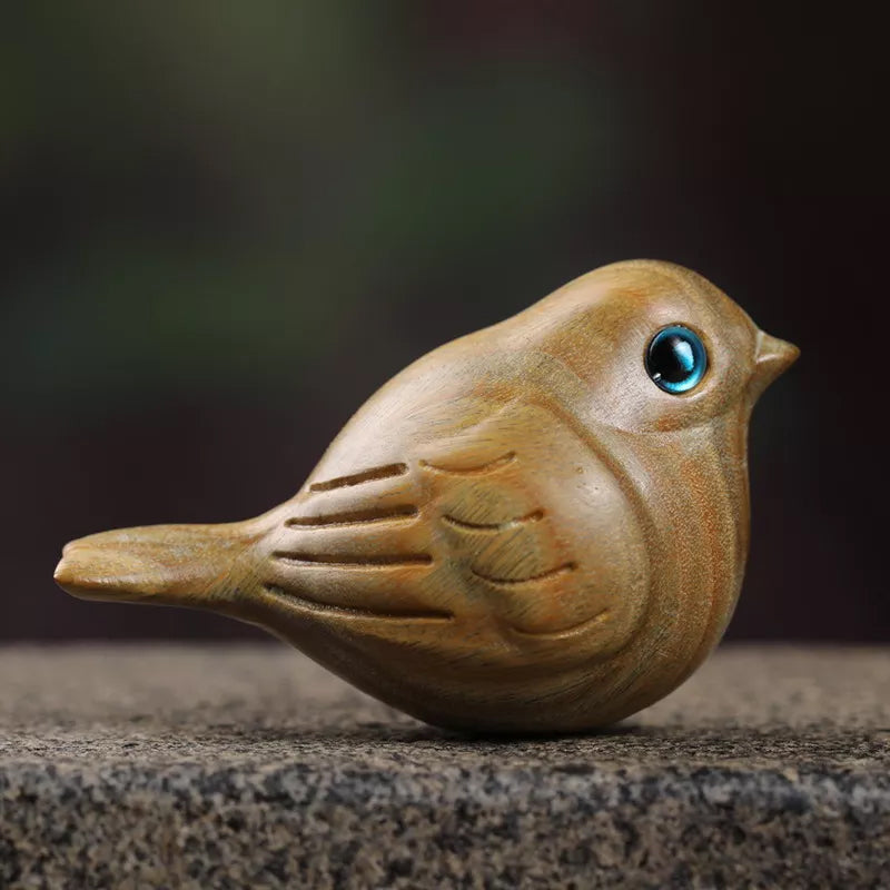 Handcrafted wooden carved bird