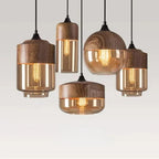 EternaGlow Pendant Light made of Glass and Wood | Elegant Design for Your Home