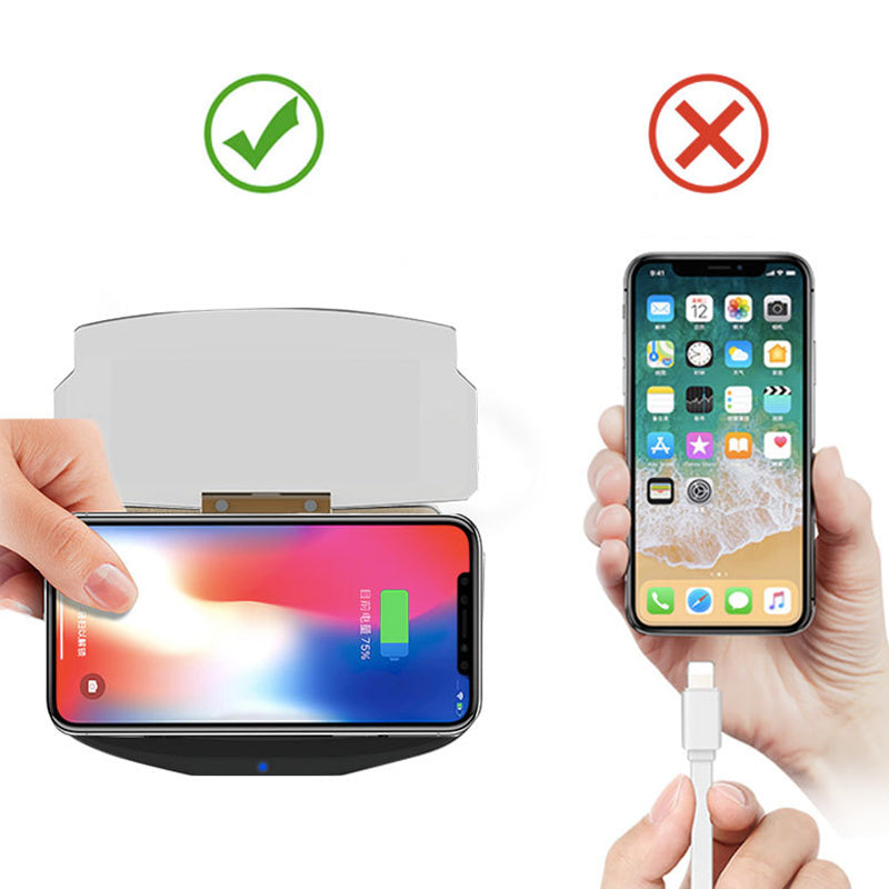 HUD navigation projector with wireless charging function
