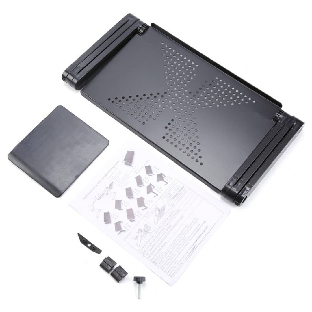 Adjustable Laptop Stand for Bed, Couch & Desk - Ergonomic Design with Cooling Function for Comfort and Productivity