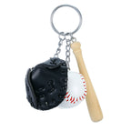 Mini Baseball Glove Set Charm Keychain