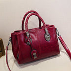 New handbags made of oil wax leather Boston, large tote bag made of soft leather