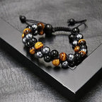 Double-layered gemstone bracelet