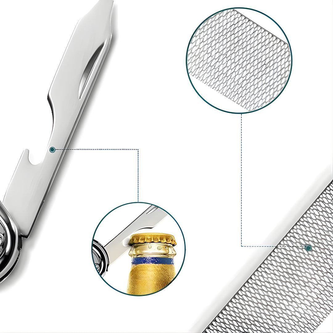 Function Nail Clipper Tool – 6-in-1 Grooming Gadget – Premium Stainless Steel – Compact Travel Carry for Busy Professionals