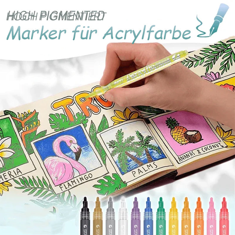Highly pigmented acrylic paint markers
