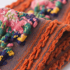 Vintage socks with floral embroidery (5 pairs)