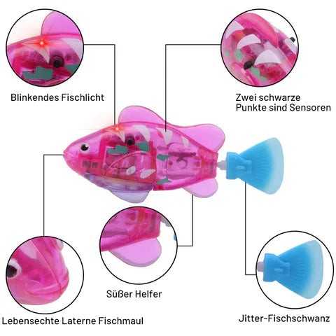Electronic swimming fish with LED light