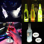 LED glowing bottle stickers and coasters