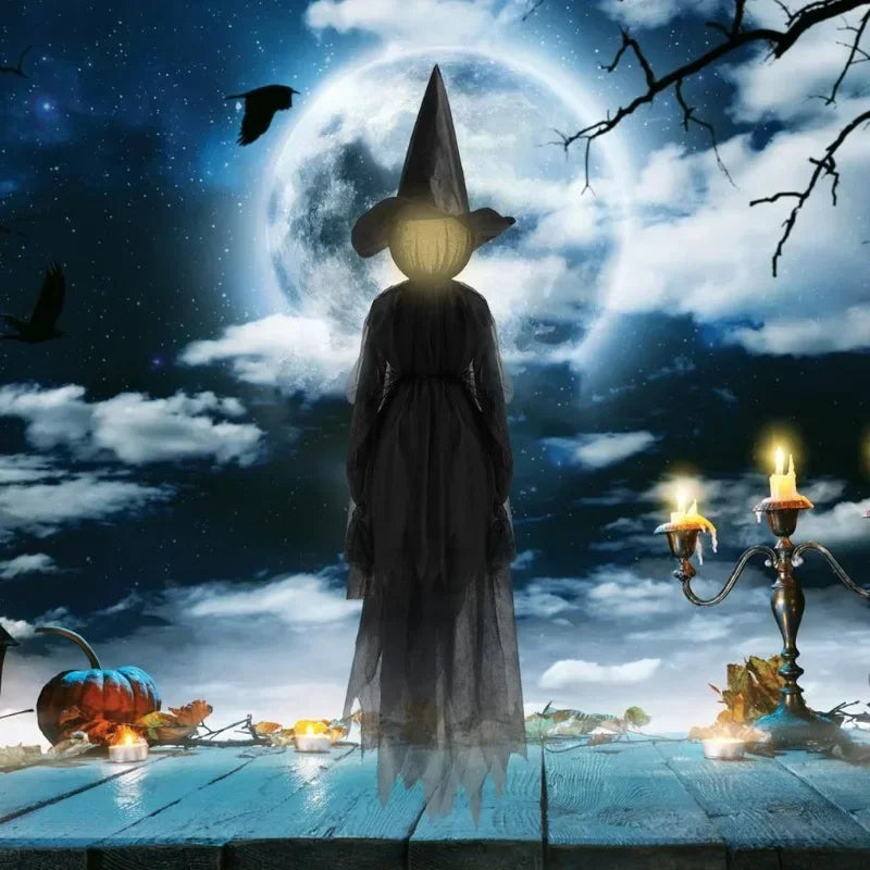 Glowing Hand-Holding Halloween Witch Decor