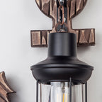 Vintage Anchor LED Wall Light - Industrial Metal & Wood for Dining Room/Living Room