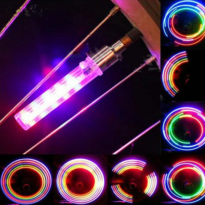 Bicycle tire flashing light
