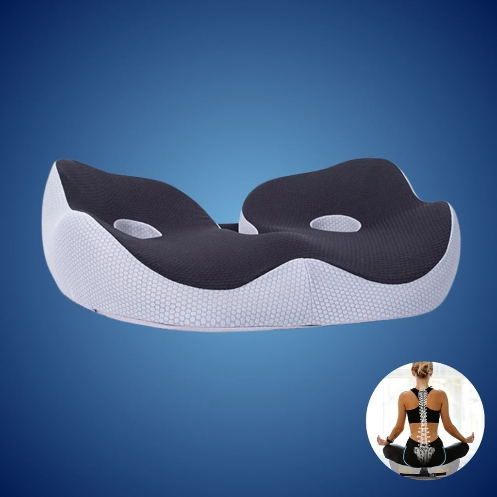 SitSmart Adjustable Memory Foam Sit Bone Relief | Seat Cushion for Tailbone Pressure Pain - Posture Support in Office Chairs