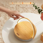Multifunctional Wooden Table Lamp with Bluetooth Speaker & Wireless Charger