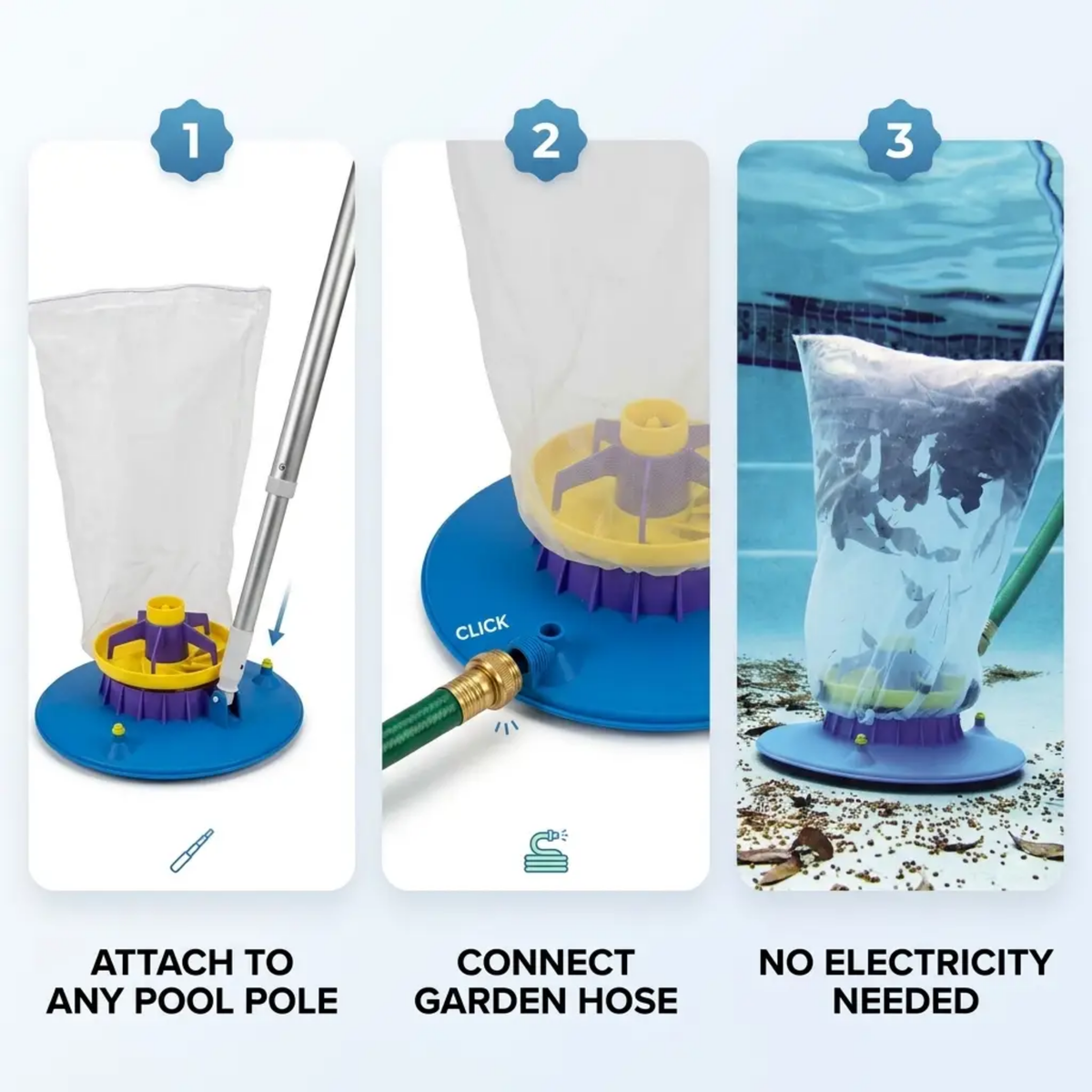 Large Pool Leaf Vacuum | Powerful Suction, Easy Maneuverability & Ideal for Inground and Above Ground Swimming Pools